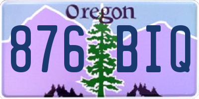 OR license plate 876BIQ