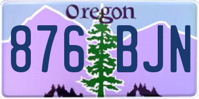 OR license plate 876BJN