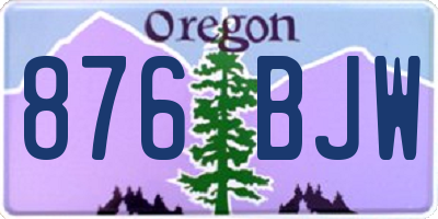 OR license plate 876BJW