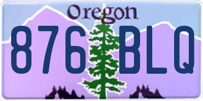 OR license plate 876BLQ