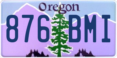 OR license plate 876BMI