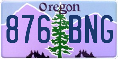 OR license plate 876BNG