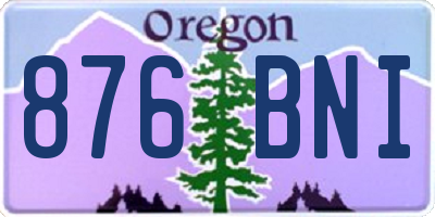 OR license plate 876BNI