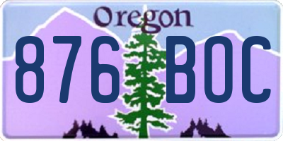 OR license plate 876BOC