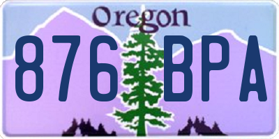 OR license plate 876BPA
