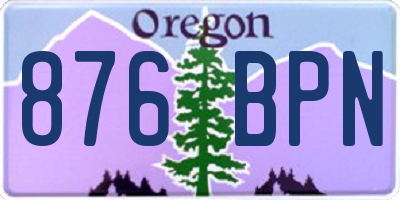 OR license plate 876BPN
