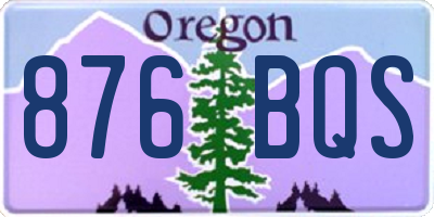 OR license plate 876BQS