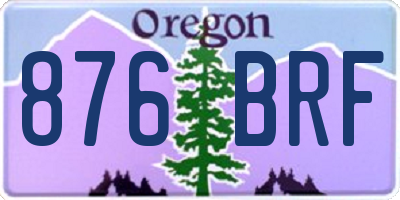 OR license plate 876BRF