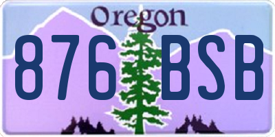 OR license plate 876BSB