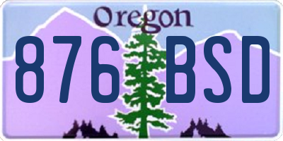 OR license plate 876BSD