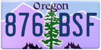 OR license plate 876BSF