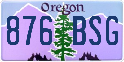 OR license plate 876BSG