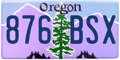 OR license plate 876BSX