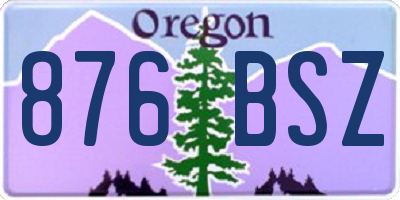 OR license plate 876BSZ