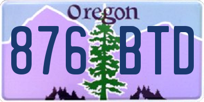 OR license plate 876BTD
