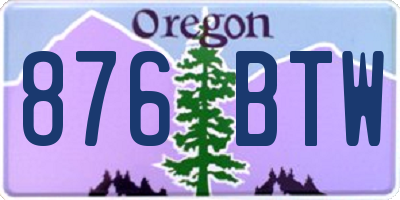 OR license plate 876BTW
