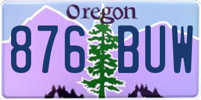 OR license plate 876BUW
