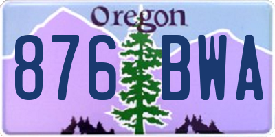 OR license plate 876BWA
