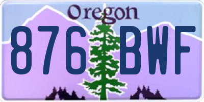 OR license plate 876BWF