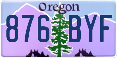 OR license plate 876BYF