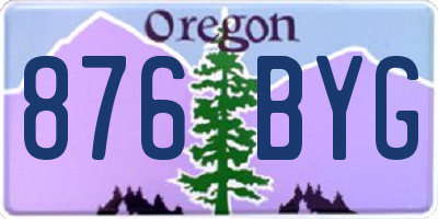 OR license plate 876BYG