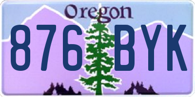 OR license plate 876BYK