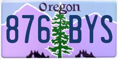 OR license plate 876BYS