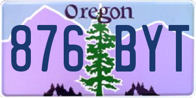 OR license plate 876BYT