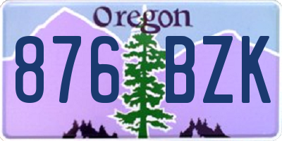 OR license plate 876BZK
