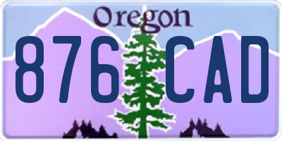OR license plate 876CAD