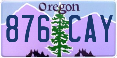 OR license plate 876CAY