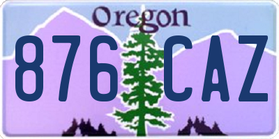 OR license plate 876CAZ