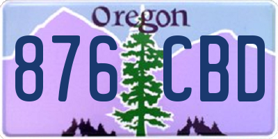 OR license plate 876CBD