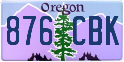 OR license plate 876CBK