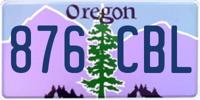 OR license plate 876CBL