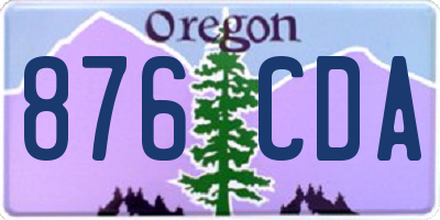OR license plate 876CDA