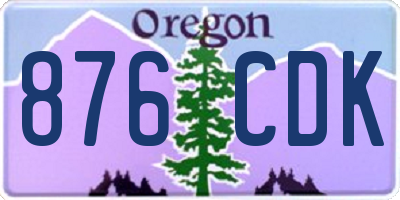 OR license plate 876CDK