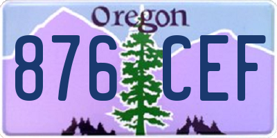 OR license plate 876CEF