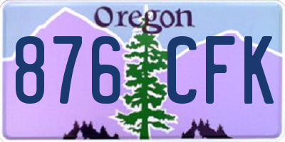 OR license plate 876CFK