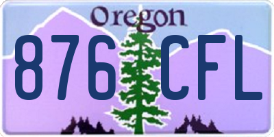 OR license plate 876CFL
