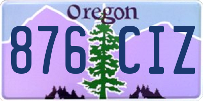 OR license plate 876CIZ