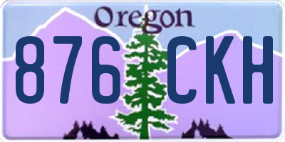OR license plate 876CKH