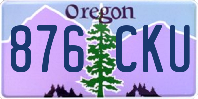 OR license plate 876CKU