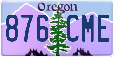 OR license plate 876CME