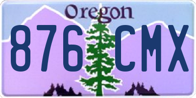 OR license plate 876CMX