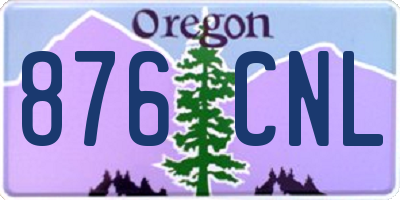 OR license plate 876CNL