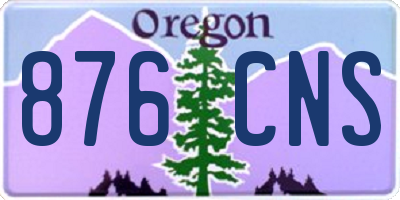 OR license plate 876CNS
