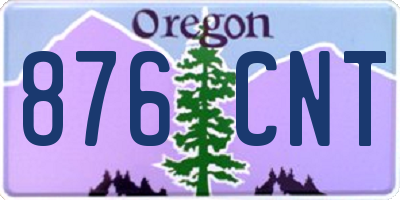 OR license plate 876CNT