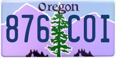 OR license plate 876COI