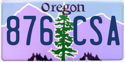OR license plate 876CSA